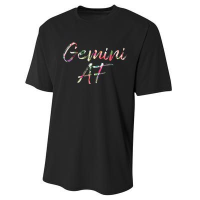 Birthday Gifts Gemini AF Floral Performance Sprint T-Shirt