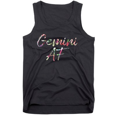 Birthday Gifts Gemini AF Floral Tank Top