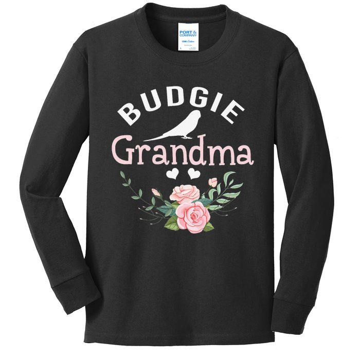 Budgie Grandma Gifts Mom Wo Cute Bird Lovers Christmas Kids Long Sleeve Shirt