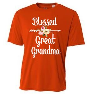 Blessed Great Grandma Flower Arrow Great Gift Great Grandma Cool Gift Cooling Performance Crew T-Shirt