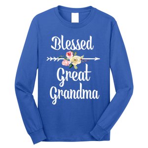 Blessed Great Grandma Flower Arrow Great Gift Great Grandma Cool Gift Long Sleeve Shirt