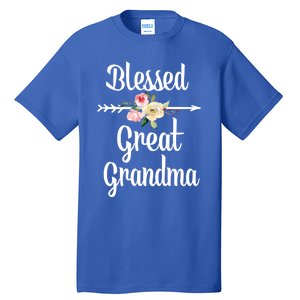 Blessed Great Grandma Flower Arrow Great Gift Great Grandma Cool Gift Tall T-Shirt