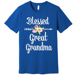 Blessed Great Grandma Flower Arrow Great Gift Great Grandma Cool Gift Premium T-Shirt