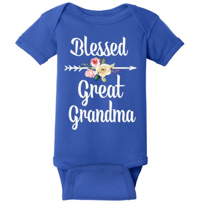 Blessed Great Grandma Flower Arrow Great Gift Great Grandma Cool Gift Baby Bodysuit