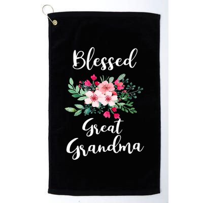 Blessed Great Grandma Flower Bouquet Gift For Grandma Gift Golf Towel