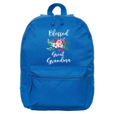Blessed Great Grandma Flower Bouquet Gift For Grandma Gift 16 in Basic Backpack