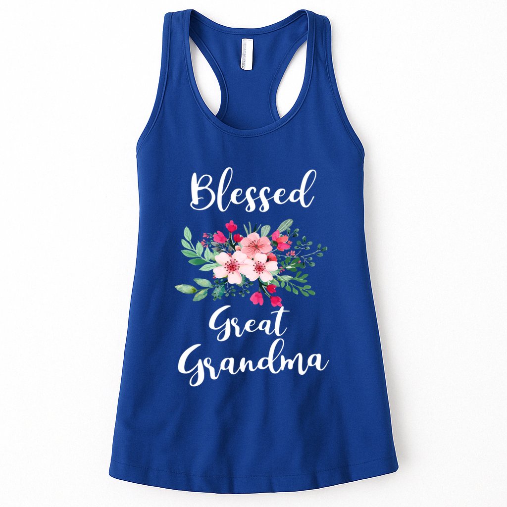 Blessed Great Grandma Flower Bouquet Gift For Grandma Gift Womens Tank Top
