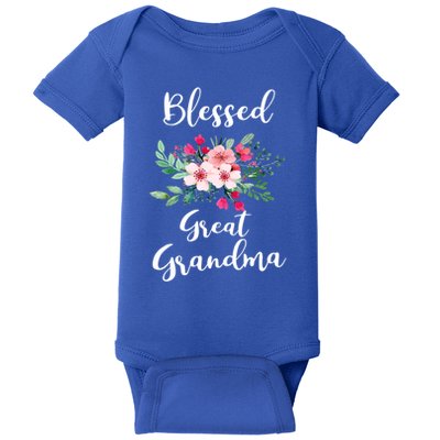 Blessed Great Grandma Flower Bouquet Gift For Grandma Gift Baby Bodysuit