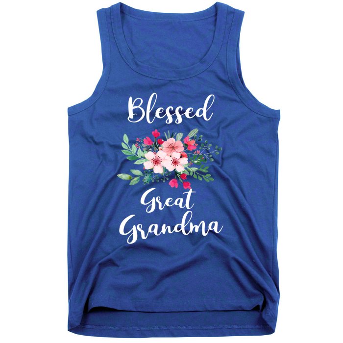 Blessed Great Grandma Flower Bouquet Gift For Grandma Gift Tank Top