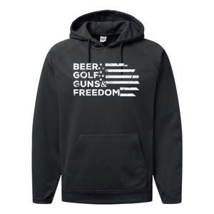 Beer Golf Guns Freedom Performance Fleece Hoodie