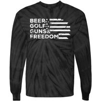 Beer Golf Guns Freedom Tie-Dye Long Sleeve Shirt