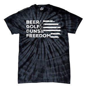 Beer Golf Guns Freedom Tie-Dye T-Shirt