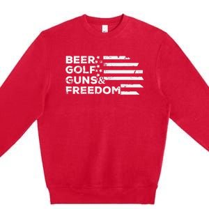 Beer Golf Guns Freedom Premium Crewneck Sweatshirt