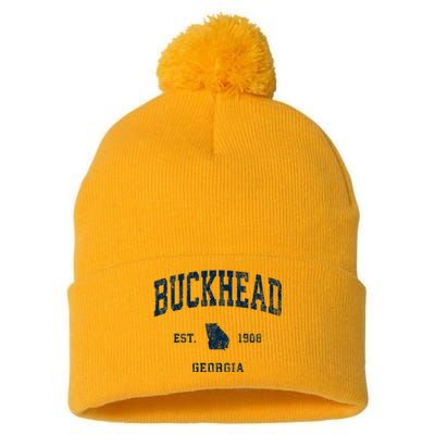 Buckhead Georgia Ga Vintage Athletic Pom Pom 12in Knit Beanie