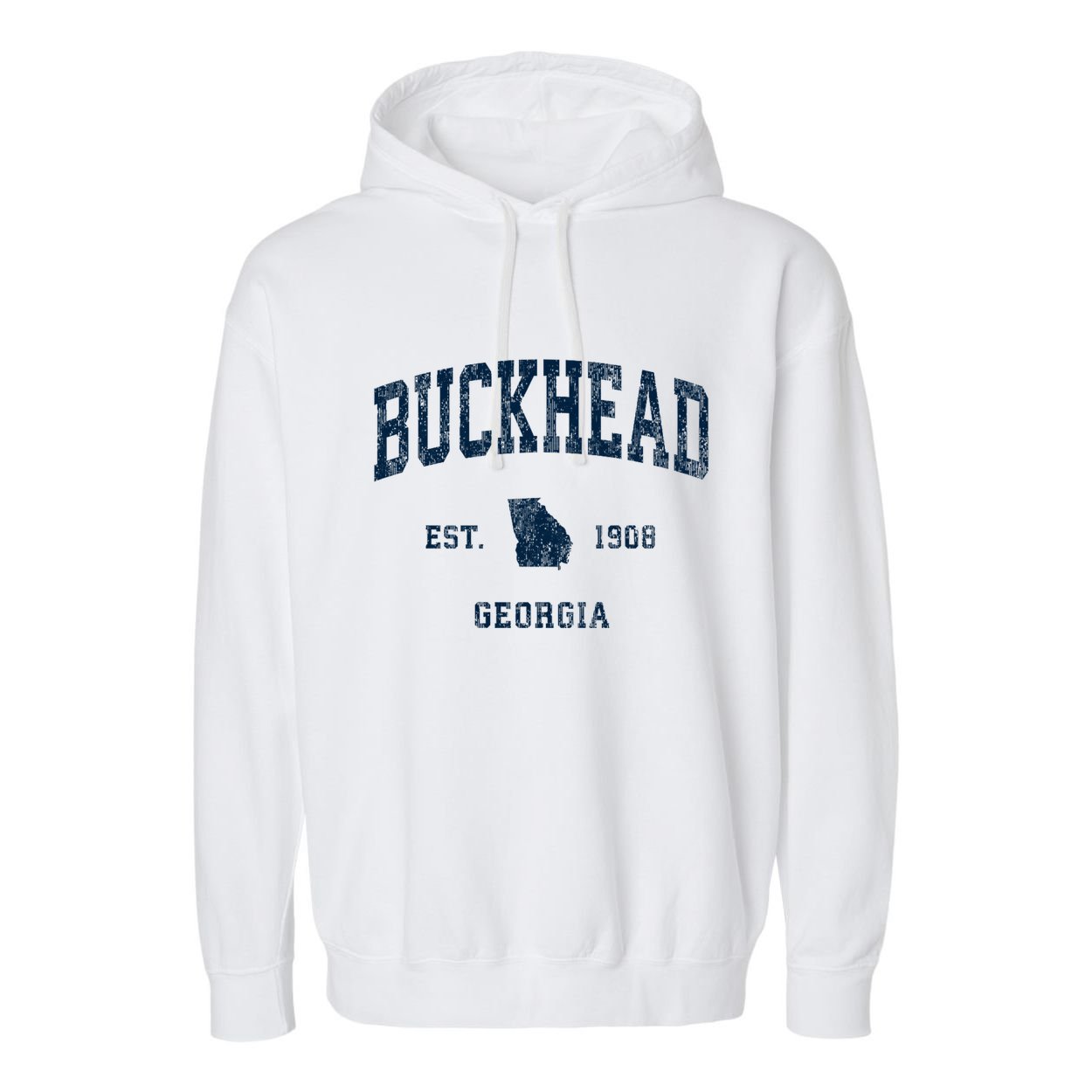 Buckhead Georgia Ga Vintage Athletic Garment-Dyed Fleece Hoodie