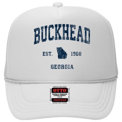 Buckhead Georgia Ga Vintage Athletic High Crown Mesh Back Trucker Hat