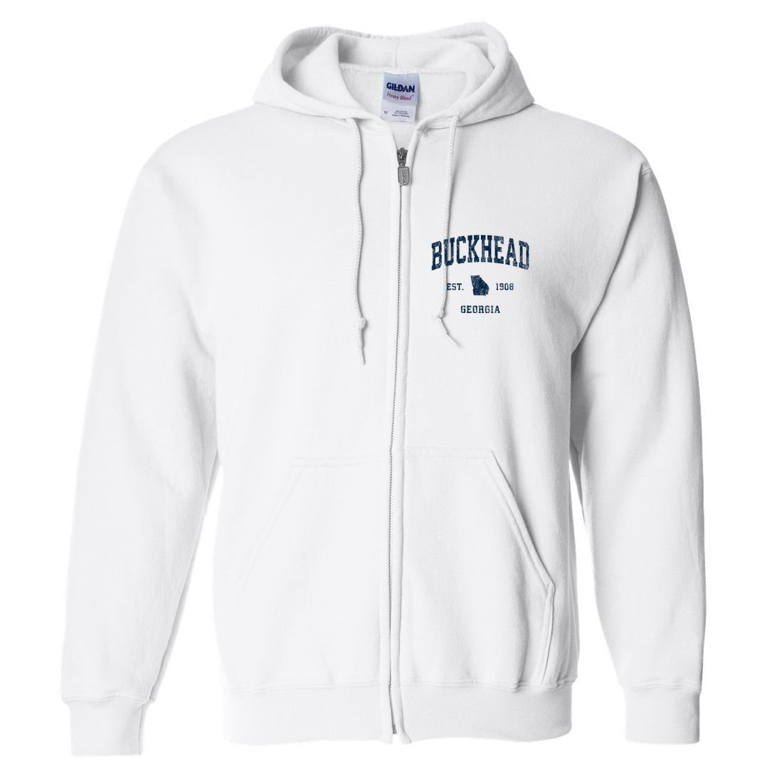 Buckhead Georgia Ga Vintage Athletic Full Zip Hoodie