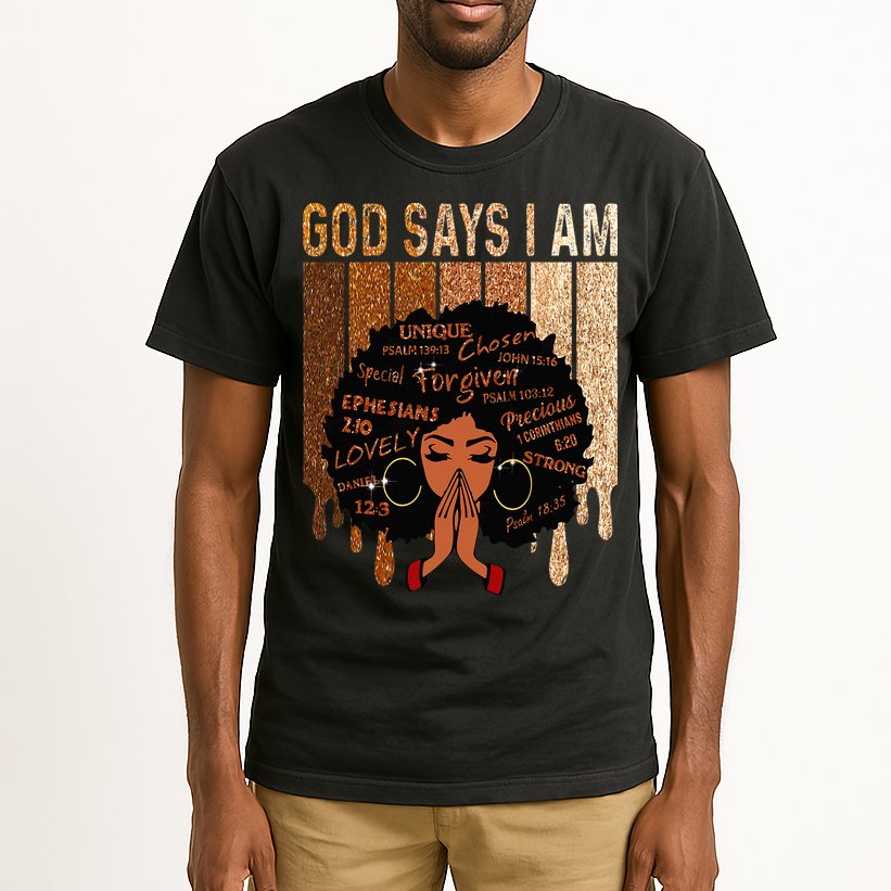 Black Girl God Says I Am Black Melanin Juneteenth Tall T-Shirt