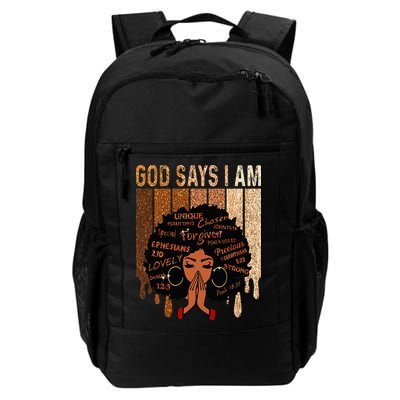 Black Girl God Says I Am Black Melanin Juneteenth Backpack