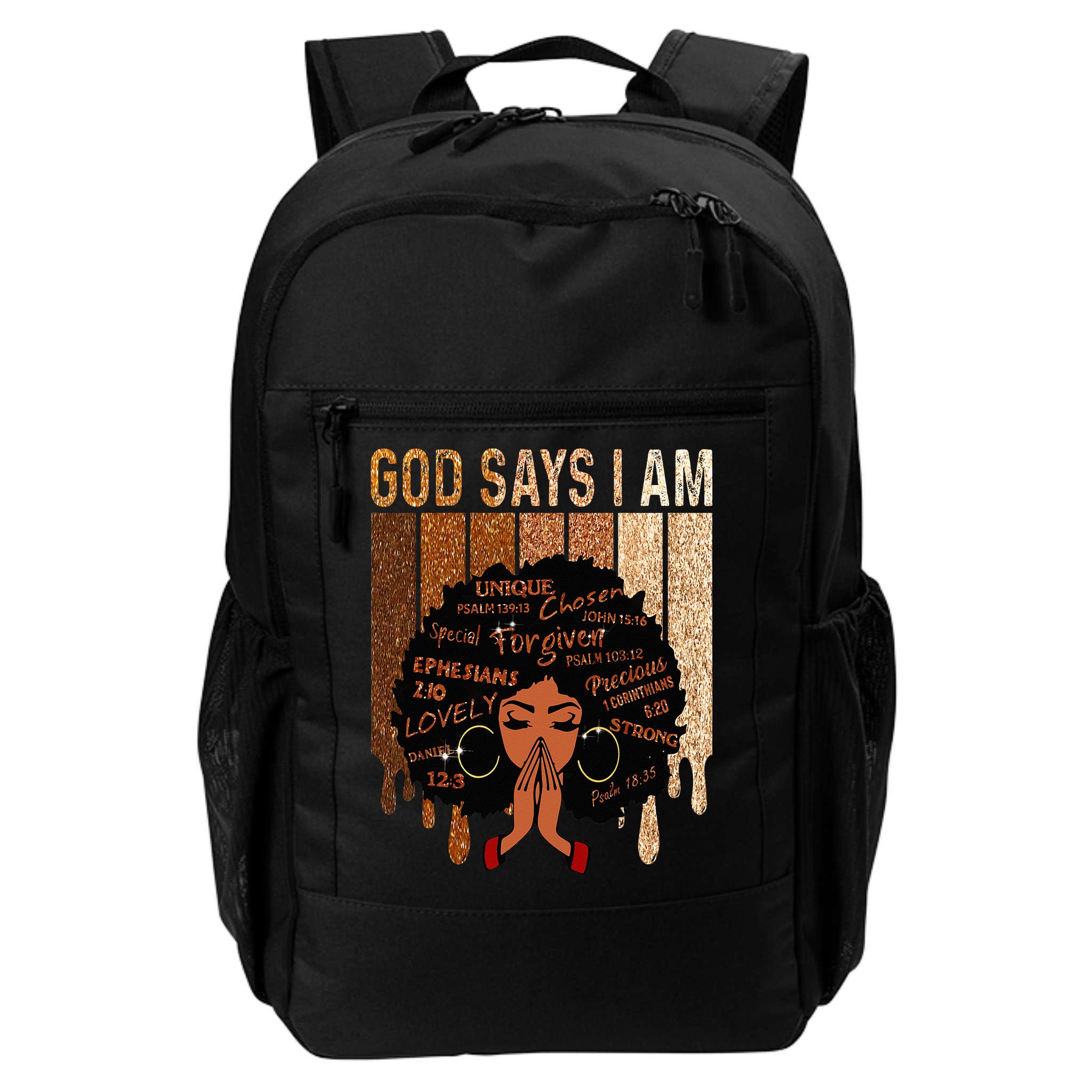 Black Girl God Says I Am Black Melanin Juneteenth Backpack
