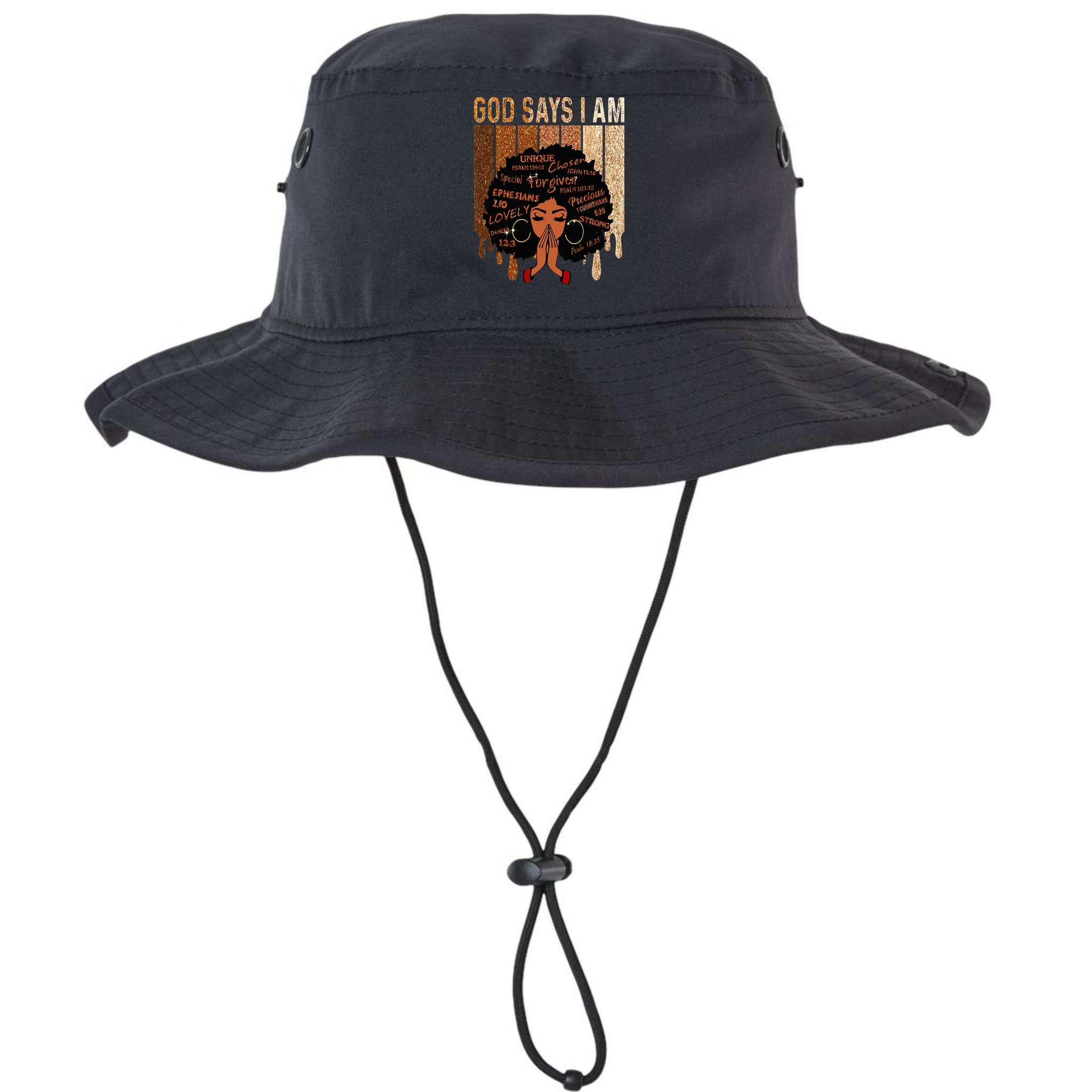 Black Girl God Says I Am Black Melanin Juneteenth Bucket Hat