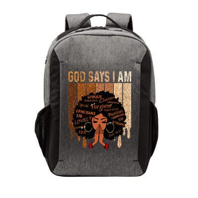 Black Girl God Says I Am Black Melanin Juneteenth Vector Backpack