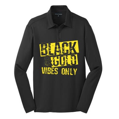 Black Gold Game Day Group Silk Touch Performance Long Sleeve Polo