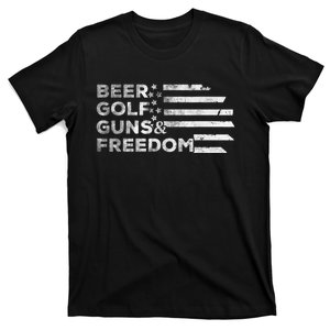 Beer Golf Guns Freedom American T-Shirt