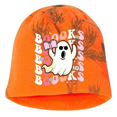 Boooks Ghost Groovy Book Reading Halloween Teacher Kati - Camo Knit Beanie