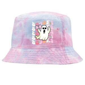 Boooks Ghost Groovy Book Reading Halloween Teacher Tie-Dyed Bucket Hat