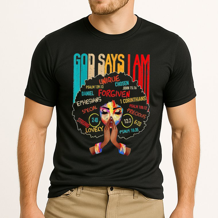 Black Girl God Says I Am Black Melanin History Month Pride Cooling Performance Crew T-Shirt
