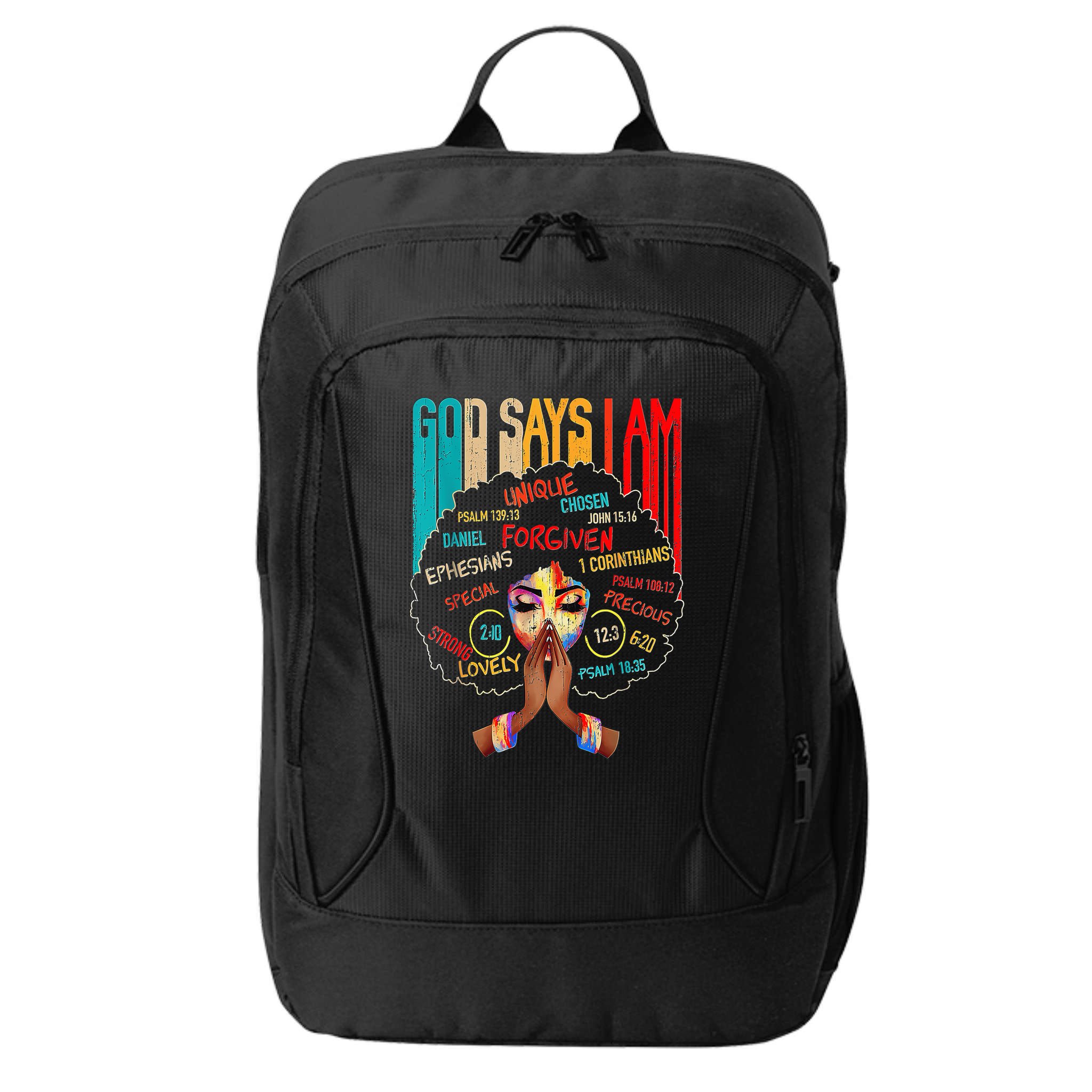 Black Girl God Says I Am Black Melanin History Month Pride City Backpack