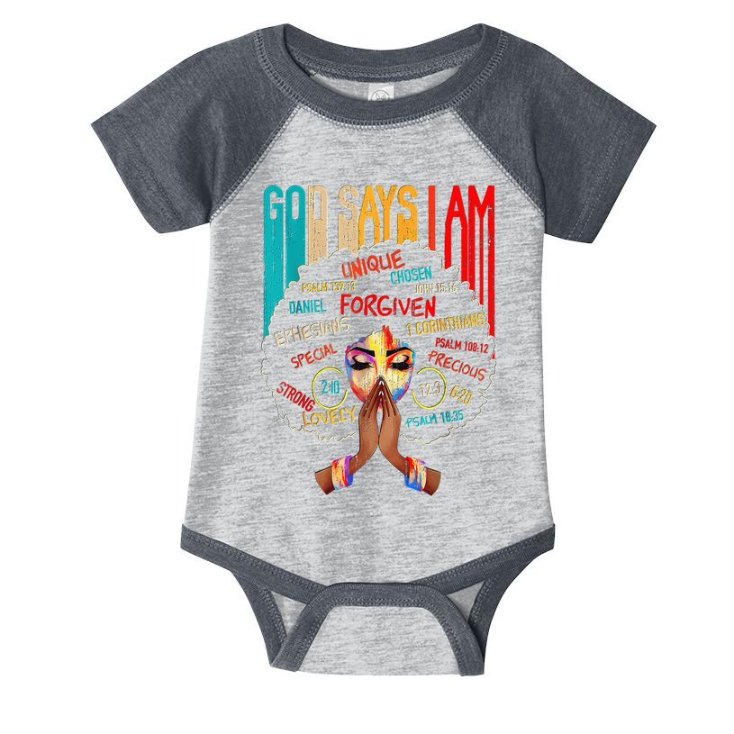 Black Girl God Says I Am Black Melanin History Month Pride Infant Baby Jersey Bodysuit