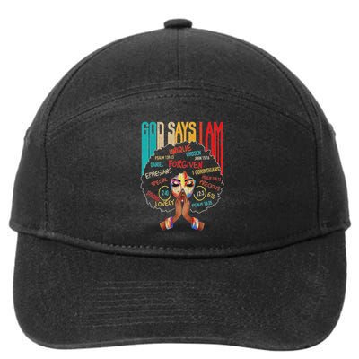 Black Girls God Says I Am  7-Panel Snapback Hat
