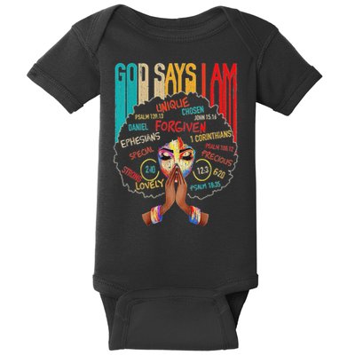 Black Girls God Says I Am  Baby Bodysuit
