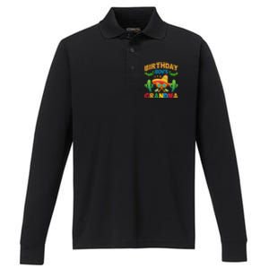 Birthday Grandma Glasses Gift Cinco De Mayo Performance Long Sleeve Polo