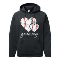 Baseball Grammy Gift Mother's Day for grammmy Performance Fleece Hoodie