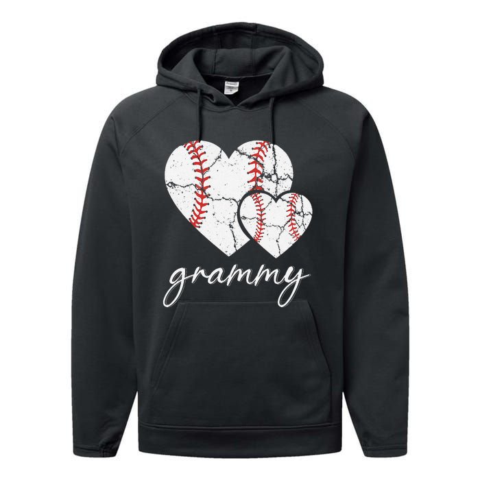 Baseball Grammy Gift Mother's Day for grammmy Performance Fleece Hoodie