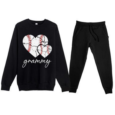 Baseball Grammy Gift Mother's Day for grammmy Premium Crewneck Sweatsuit Set