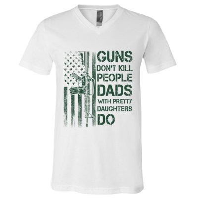 Best Gift Guns DonT Kill People Dads With Pretty Daughters V-Neck T-Shirt