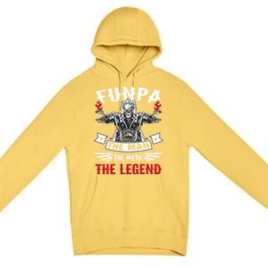 Biker Grandpa Gift Funpa The The Myth The Legend Motorcycle Gift Premium Pullover Hoodie