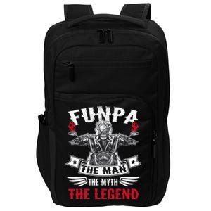 Biker Grandpa Gift Funpa The The Myth The Legend Motorcycle Gift Impact Tech Backpack