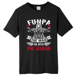 Biker Grandpa Gift Funpa The The Myth The Legend Motorcycle Gift Tall Fusion ChromaSoft Performance T-Shirt