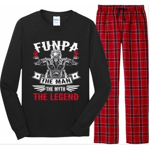 Biker Grandpa Gift Funpa The The Myth The Legend Motorcycle Gift Long Sleeve Pajama Set