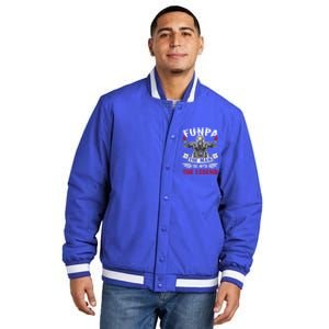 Biker Grandpa Gift Funpa The The Myth The Legend Motorcycle Gift Insulated Varsity Jacket