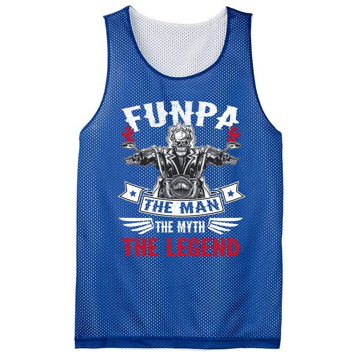 Biker Grandpa Gift Funpa The The Myth The Legend Motorcycle Gift Mesh Reversible Basketball Jersey Tank