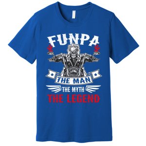 Biker Grandpa Gift Funpa The The Myth The Legend Motorcycle Gift Premium T-Shirt