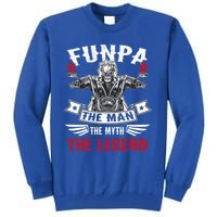 Biker Grandpa Gift Funpa The The Myth The Legend Motorcycle Gift Tall Sweatshirt