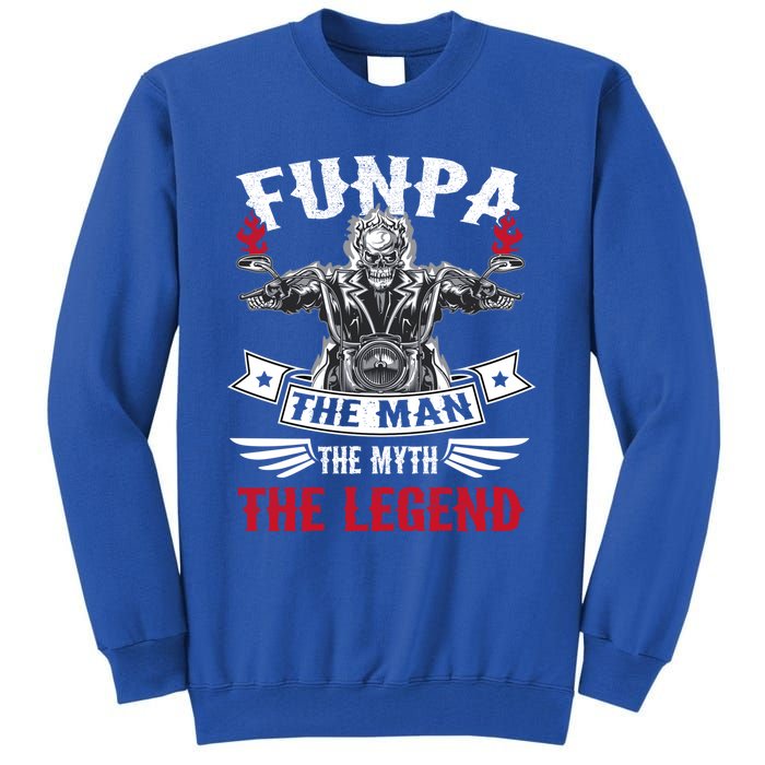 Biker Grandpa Gift Funpa The The Myth The Legend Motorcycle Gift Tall Sweatshirt