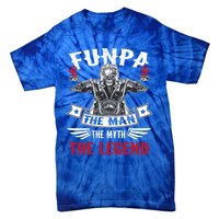 Biker Grandpa Gift Funpa The The Myth The Legend Motorcycle Gift Tie-Dye T-Shirt